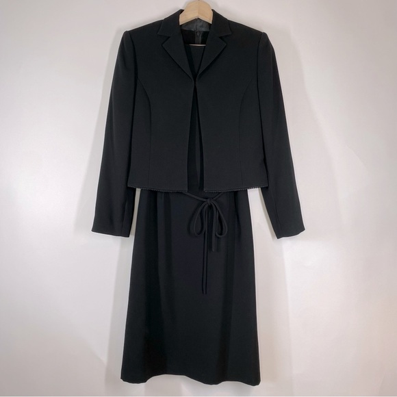 Black Formal Blazer Jacket and Short Sleeve Dress Set. Size S - Picture 1 of 17